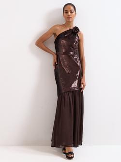 Phase Eight Collection 8 Lola Sequin Maxi Dress, Brown, Brown