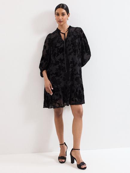 Phase Eight Mila Velvet Mini Dress, Black, Black