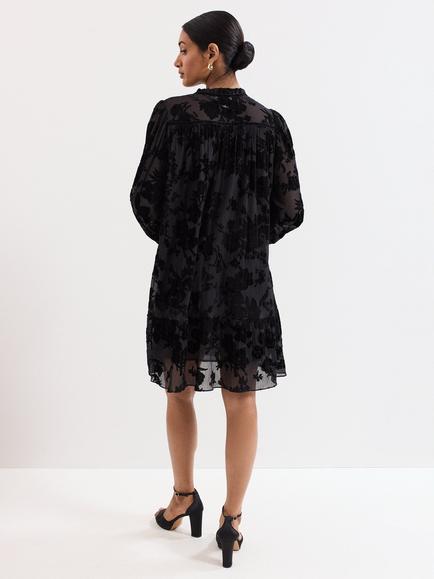 Phase Eight Mila Velvet Mini Dress, Black - view 2, Black