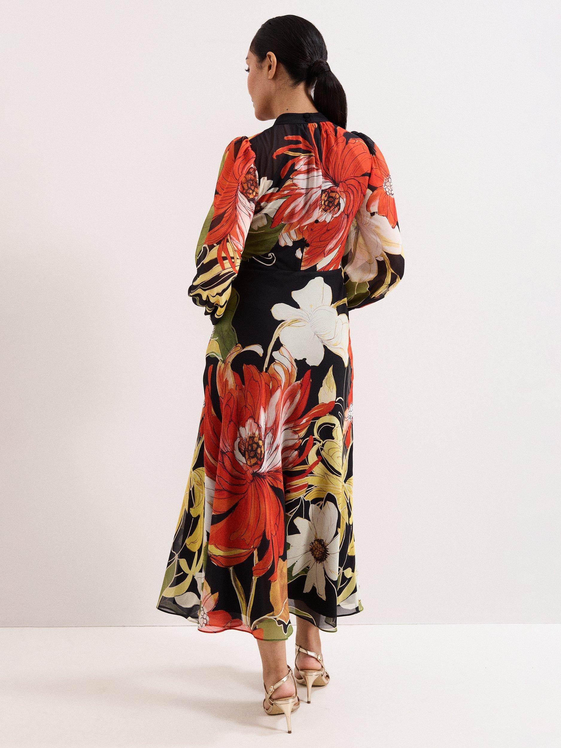 Product image 2 of 9, which shows Phase Eight Petite Eve Floral Maxi Dress, Multi, 10