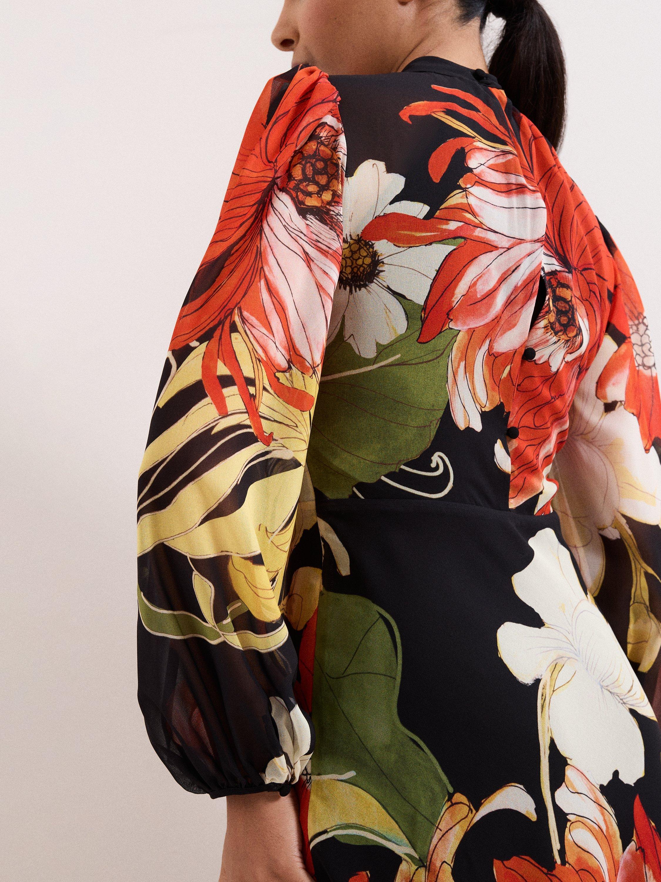 Product image 7 of 9, which shows Phase Eight Petite Eve Floral Maxi Dress, Multi, 10