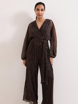 Phase Eight Petite Rachel Metallic Jumpsuit, Gold, Gold