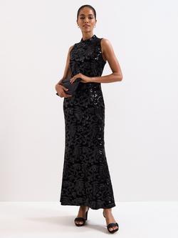 Phase Eight Trudy Sequin Maxi Dress, Black, Black