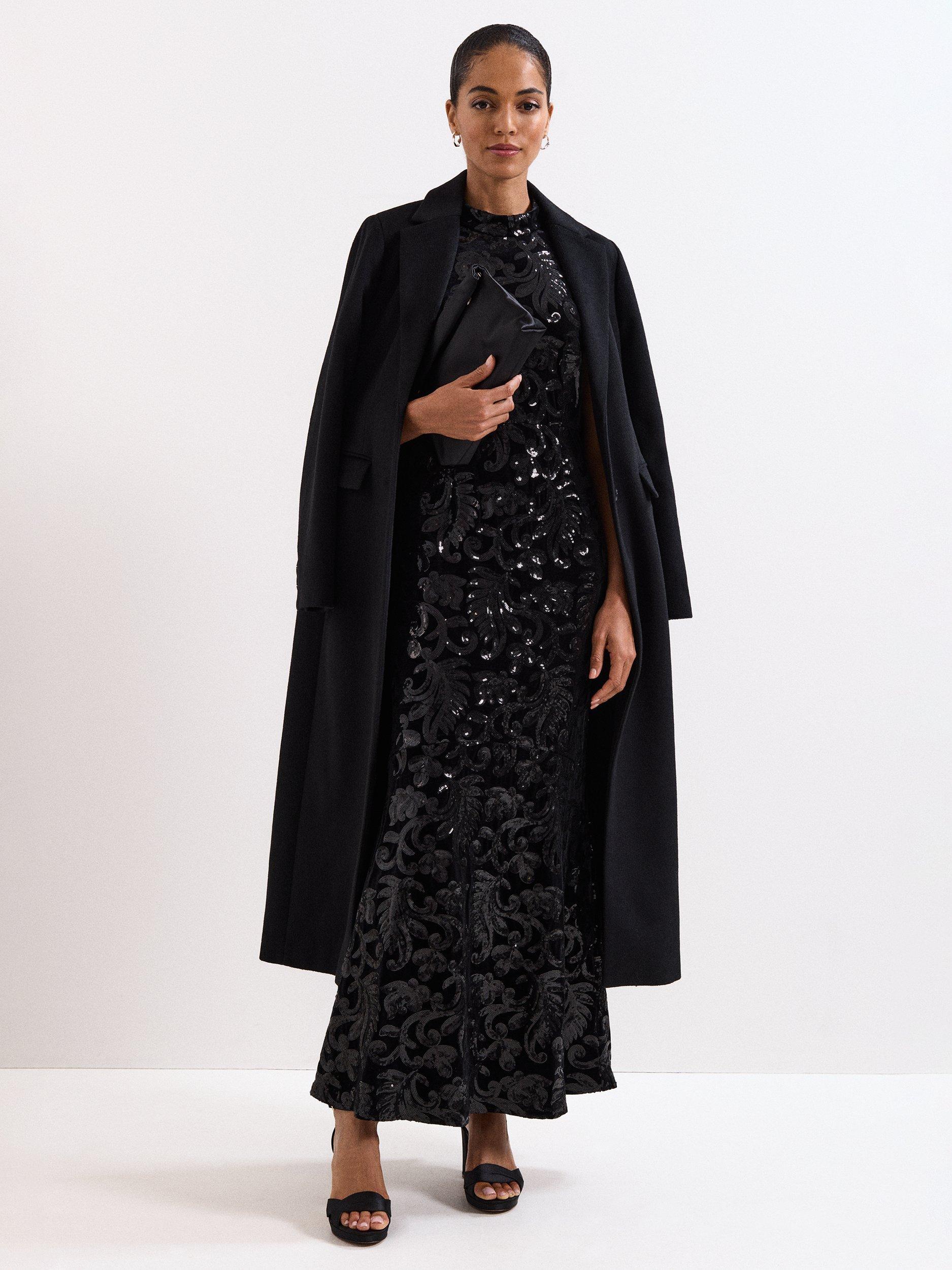 Product image 11 of 11, which shows Phase Eight Trudy Sequin Maxi Dress, Black, 6