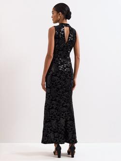 Phase Eight Trudy Sequin Maxi Dress, Black - view 2, Black