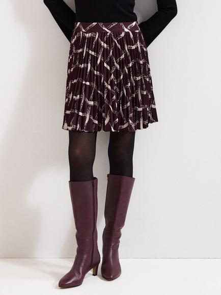 Phase Eight Mairi Check Mini Skirt, Dark Red, Dark Red