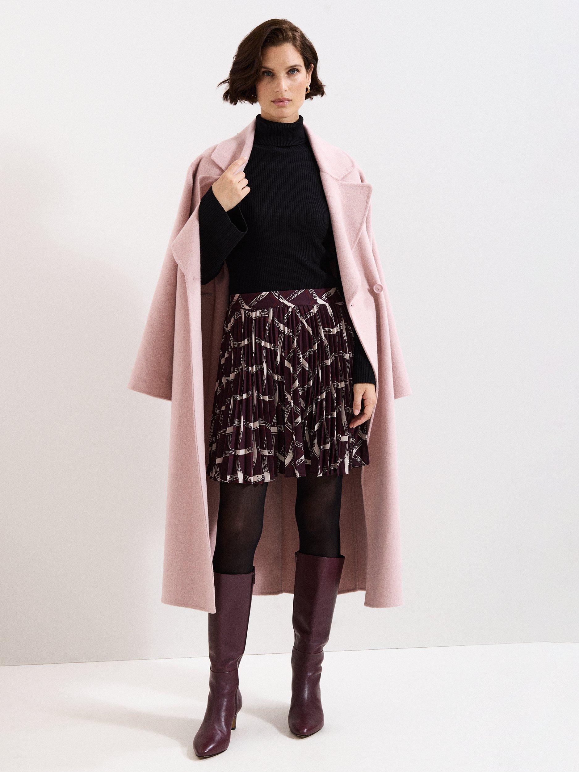 Product image 8 of 8, which shows Phase Eight Mairi Check Mini Skirt, Dark Red, 16