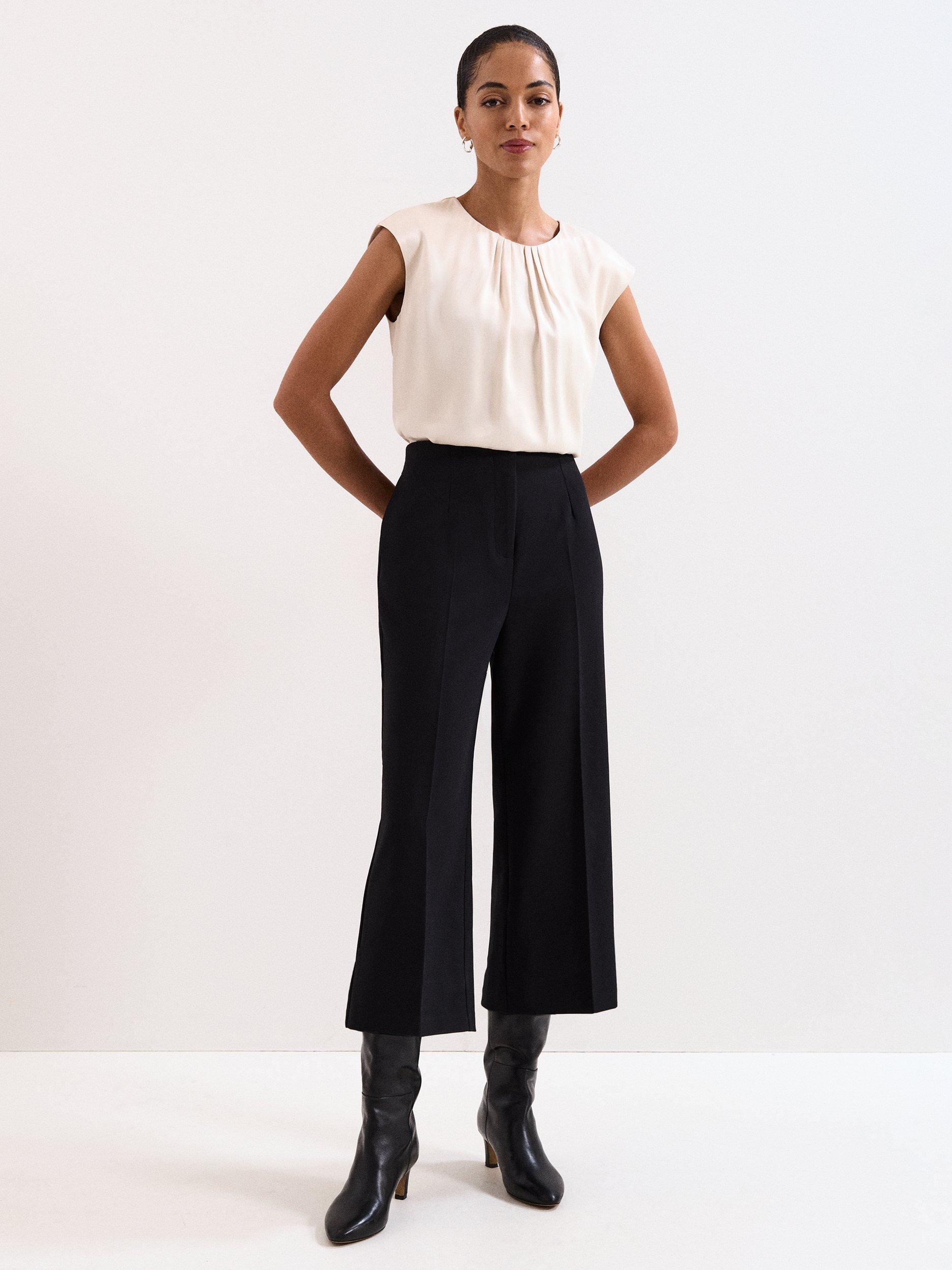 Product image 3 of 7, which shows Phase Eight Aubrielle Tailored Culottes, Black, 8