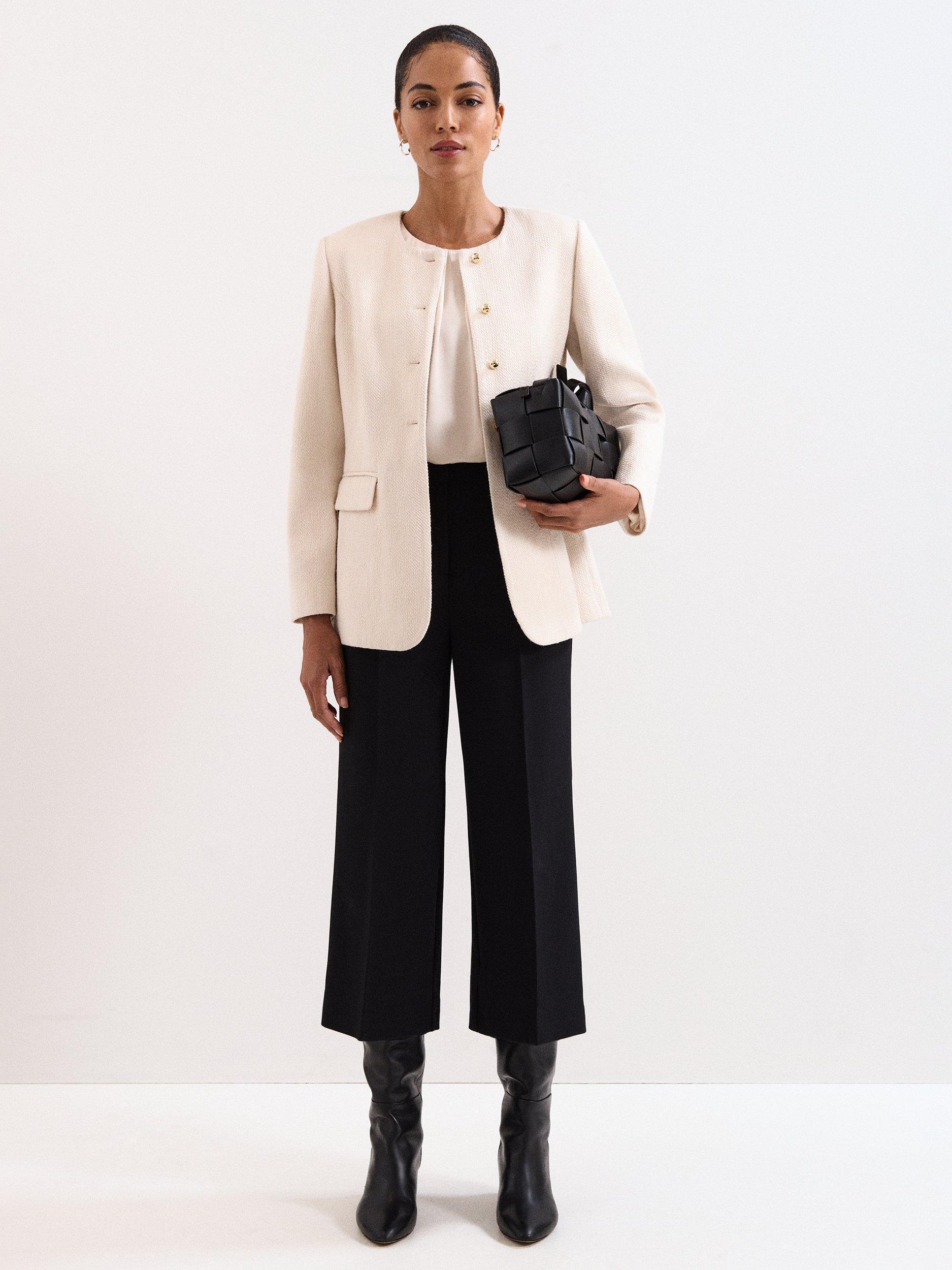 Product image 7 of 7, which shows Phase Eight Aubrielle Tailored Culottes, Black, 8