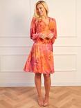 Chi Chi London Floral Long Sleeve Dress, Orange