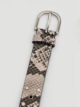 HUSH Eyelet Snake Skin Print Belt, Ecru/Black