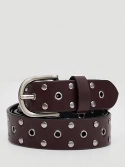 HUSH Eyelet Belt, Wine Red