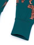 Chelsea Peers Kids' Long Sleeved Tiger Print Pyjamas, Teal