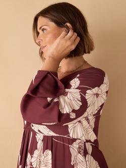 Live Unlimited Curve Floral Midaxi Shirt Dress, Red - view 2, Red