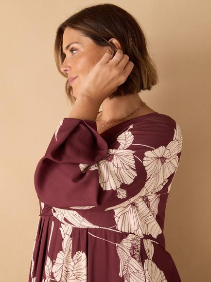 Live Unlimited Curve Floral Midaxi Shirt Dress, Red - view 2, Red