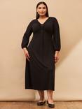 Live Unlimited Curve Pleat Front Midi Dress, Black