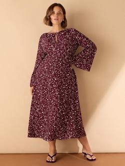 Live Unlimited Curve Spot Print Twist Neck Dress, Purple, Purple