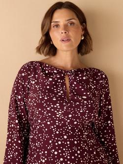 Live Unlimited Curve Spot Print Twist Neck Dress, Purple - view 2, Purple