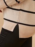 Live Unlimited Curve V-Neck Stripe Jumper, Natural