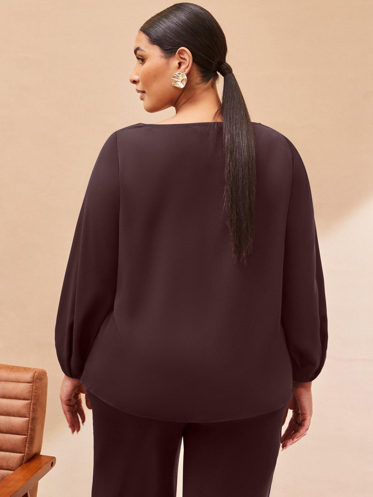 Product image 4 of 4, which shows Live Unlimited Curve Cowl Neck Jumper, Brown, 12