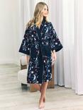 Chelsea Peers Mystic Moon Kimono Dressing Gown, Navy