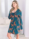 Chelsea Peers Tigers Print Nightshirt, Teal