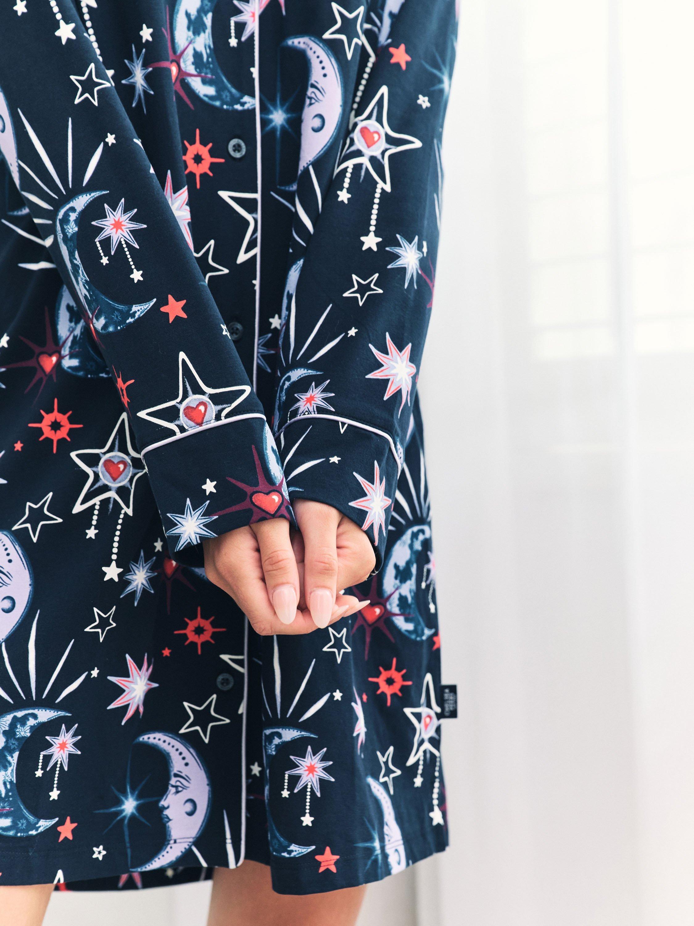 Product image 4 of 5, which shows Chelsea Peers Mystic Moon Nightshirt, Navy, 8