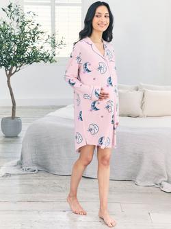 Chelsea Peers Astral Hearts Maternity Nightshirt, Pink - view 2, Pink