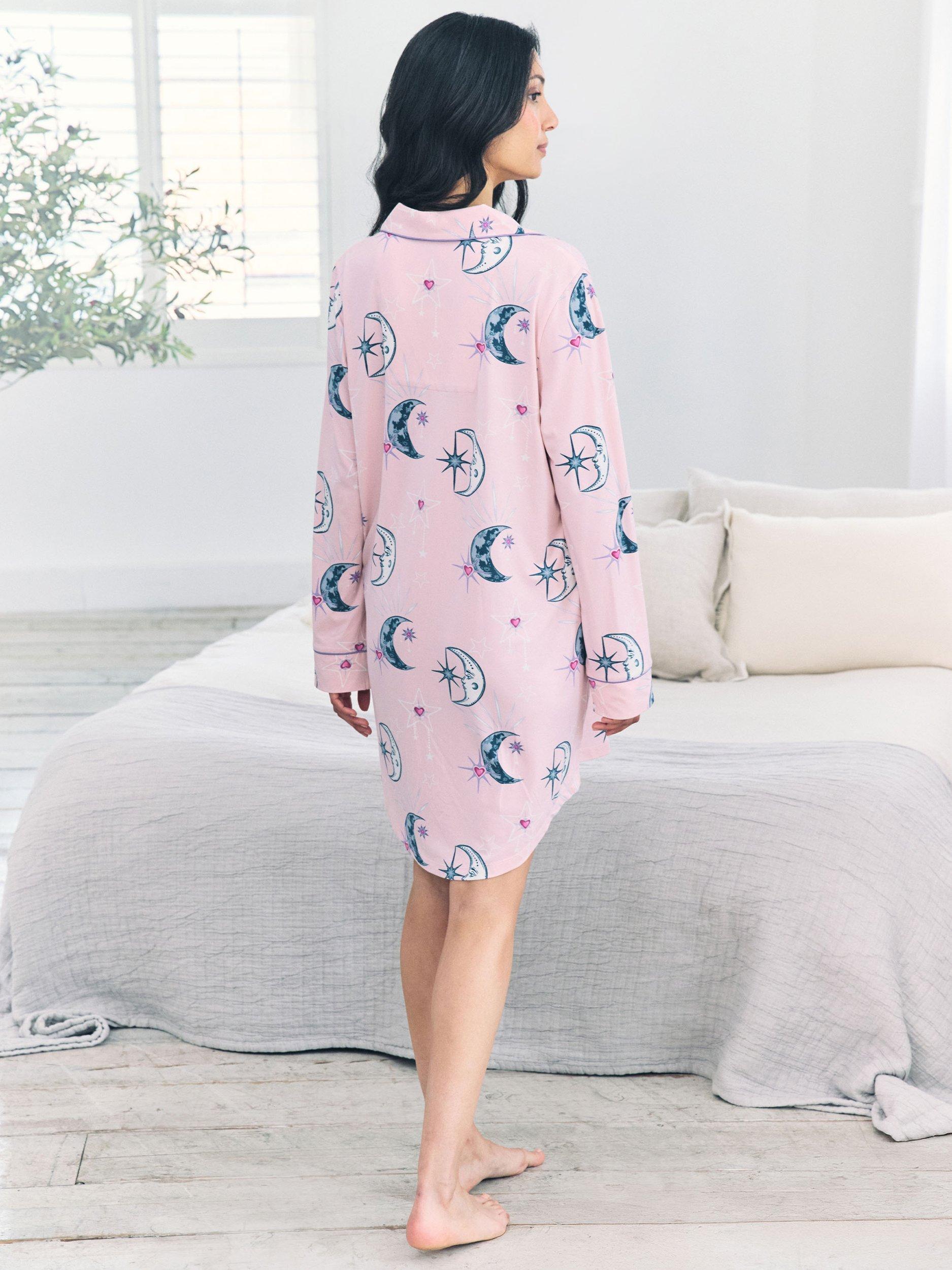 Product image 3 of 5, which shows Chelsea Peers Astral Hearts Maternity Nightshirt, Pink, 6