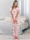 Chelsea Peers Hedgehog Hearts Long Pyjama Set, Pink