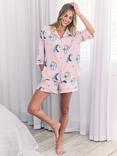 Chelsea Peers Astral Hearts Shorty Pyjama Set, Pink