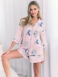 Chelsea Peers Astral Hearts Shorty Pyjama Set, Pink