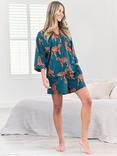 Chelsea Peers Tigers Shorty Pyjama Set, Teal