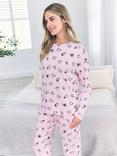 Chelsea Peers Halloween Party Long Pyjama Set, Pink/Multi