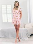 Chelsea Peers Hedgehog Hearts Short Pyjama Set, Pink/Multi