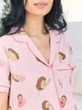 Chelsea Peers Hedgehog Hearts Maternity Pyjama Set, Pink