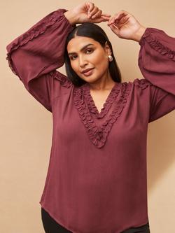 Live Unlimited Curve Frill Trim Top, Purple, Purple