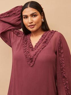 Live Unlimited Curve Frill Trim Top, Purple - view 2, Purple