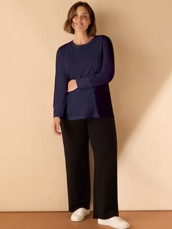 Live Unlimited Curve Crew Neck Slub T-Shirt - view 2, Blue