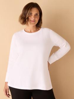 Live Unlimited Curve Slub Crew Neck Top, White, White