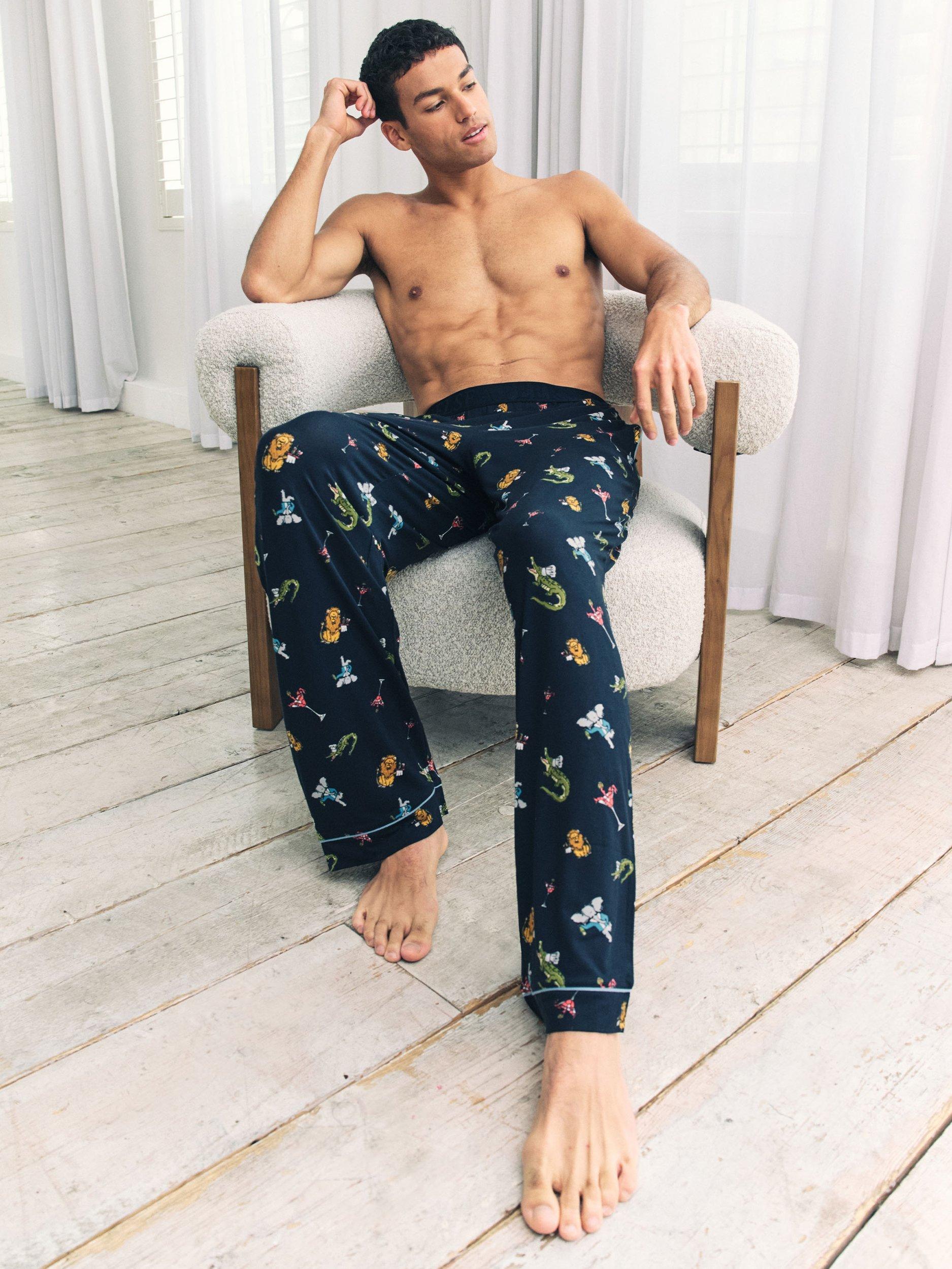 Product image 4 of 5, which shows Chelsea Peers Wild Dining Print Bottoms, Navy, S