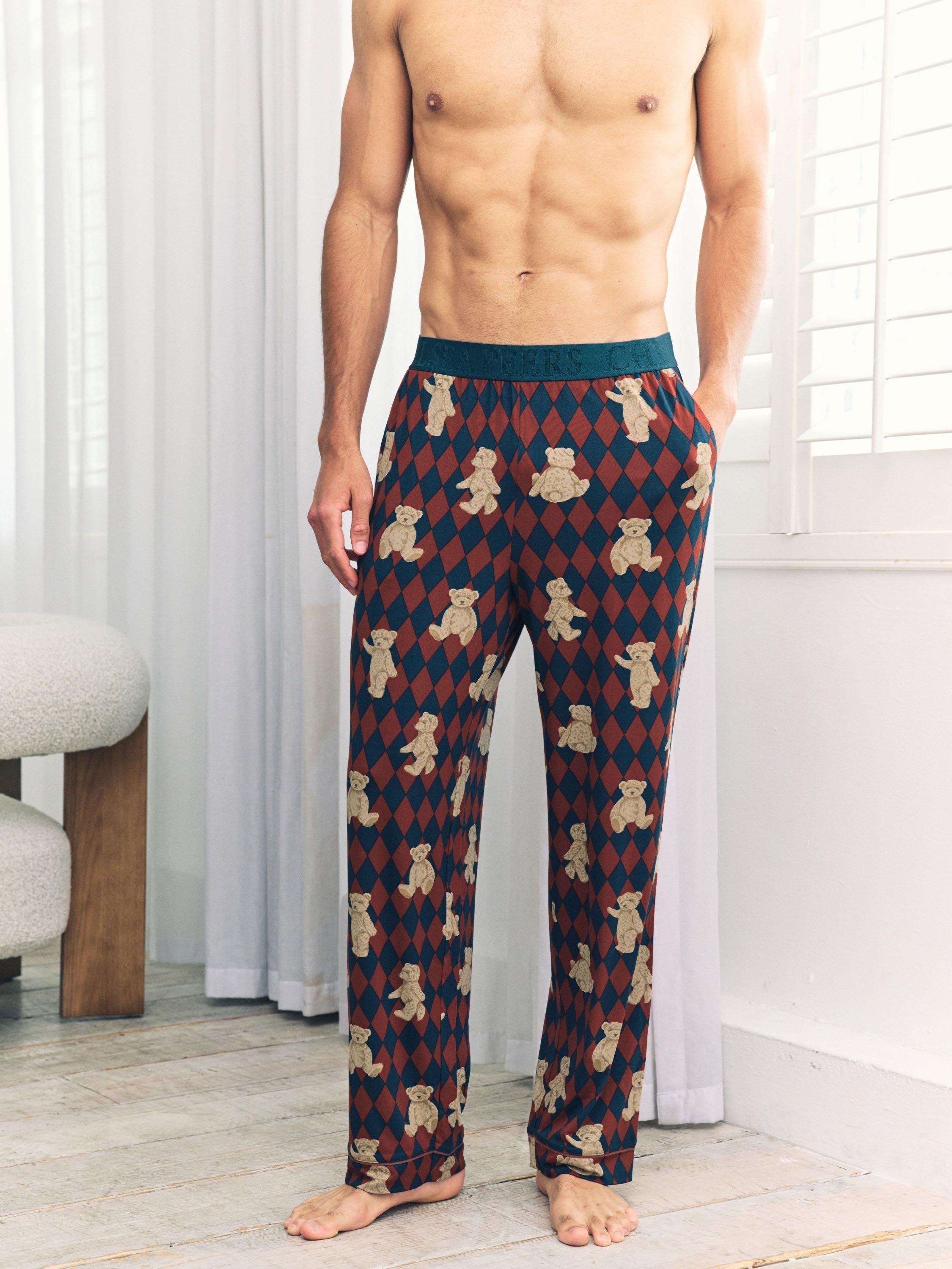 Product image 2 of 5, which shows Chelsea Peers Argyle Teddy Bear Print Bottoms, Multi, S