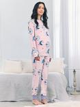 Chelsea Peers Astral Hearts Maternity Pyjama Set, Pink
