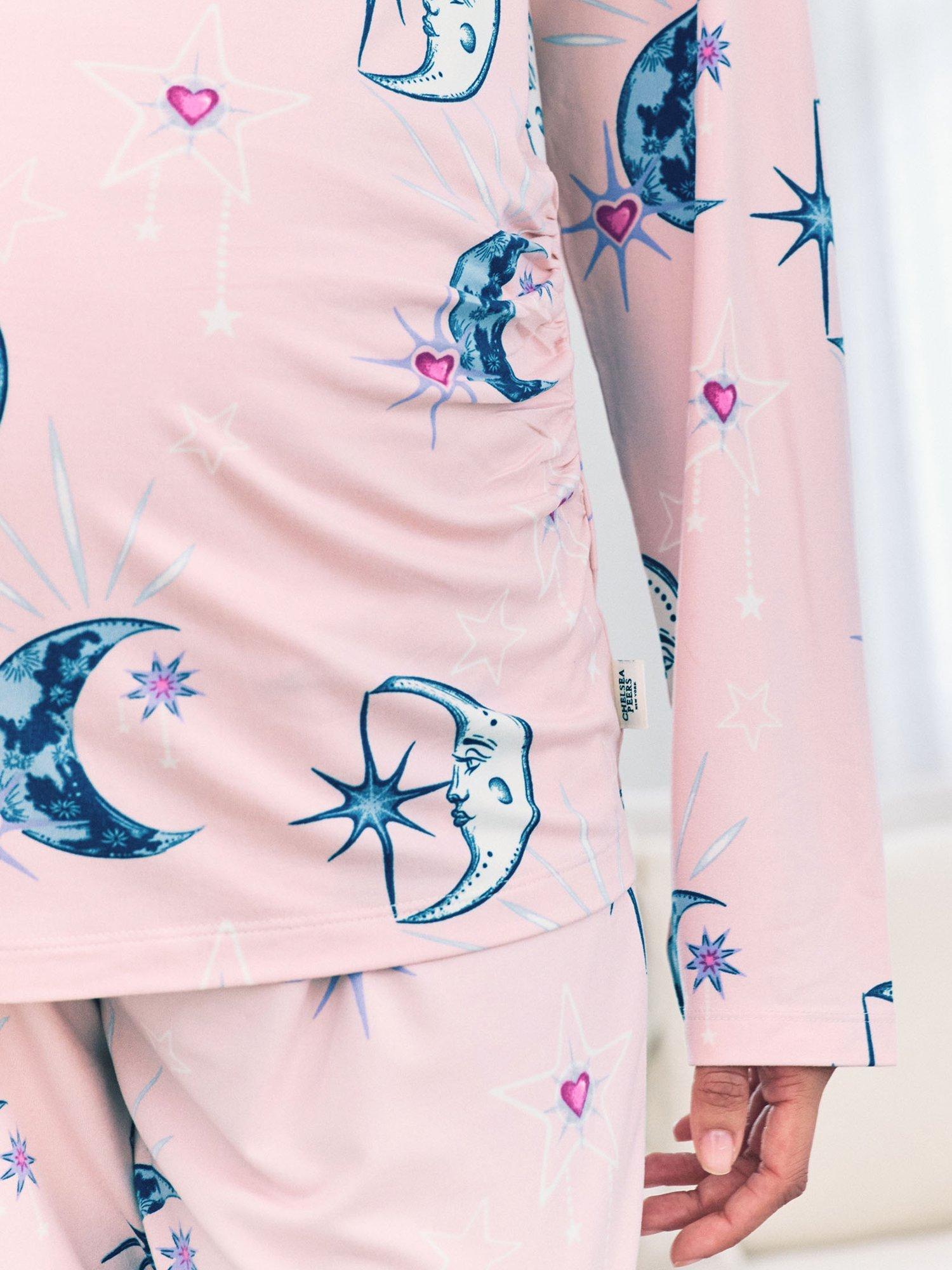 Product image 5 of 6, which shows Chelsea Peers Astral Hearts Maternity Pyjama Set, Pink, 6