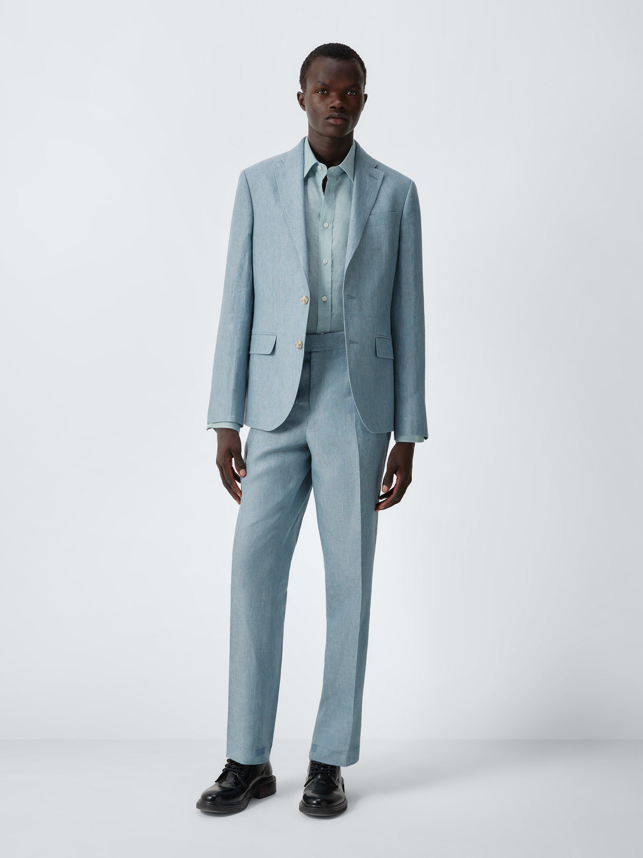 Product image 3 of 8, which shows John Lewis Linen Lyocell Regular Fit Shirt, Aqua Mint, 15/R