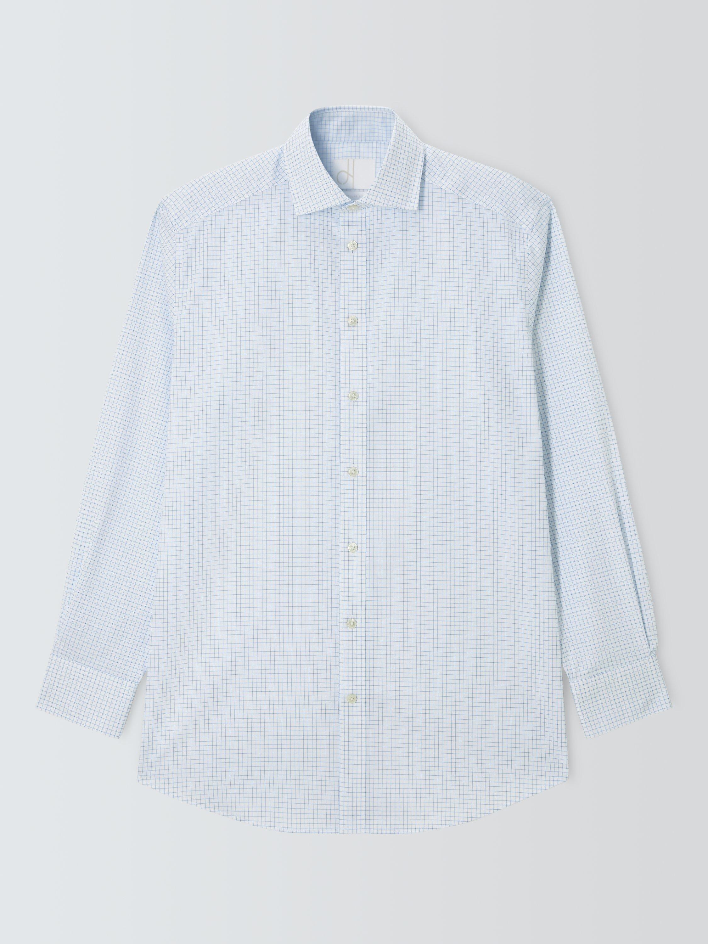 Product image 4 of 8, which shows John Lewis Grid Check Regular Fit Cotton Shirt, White, 15/R