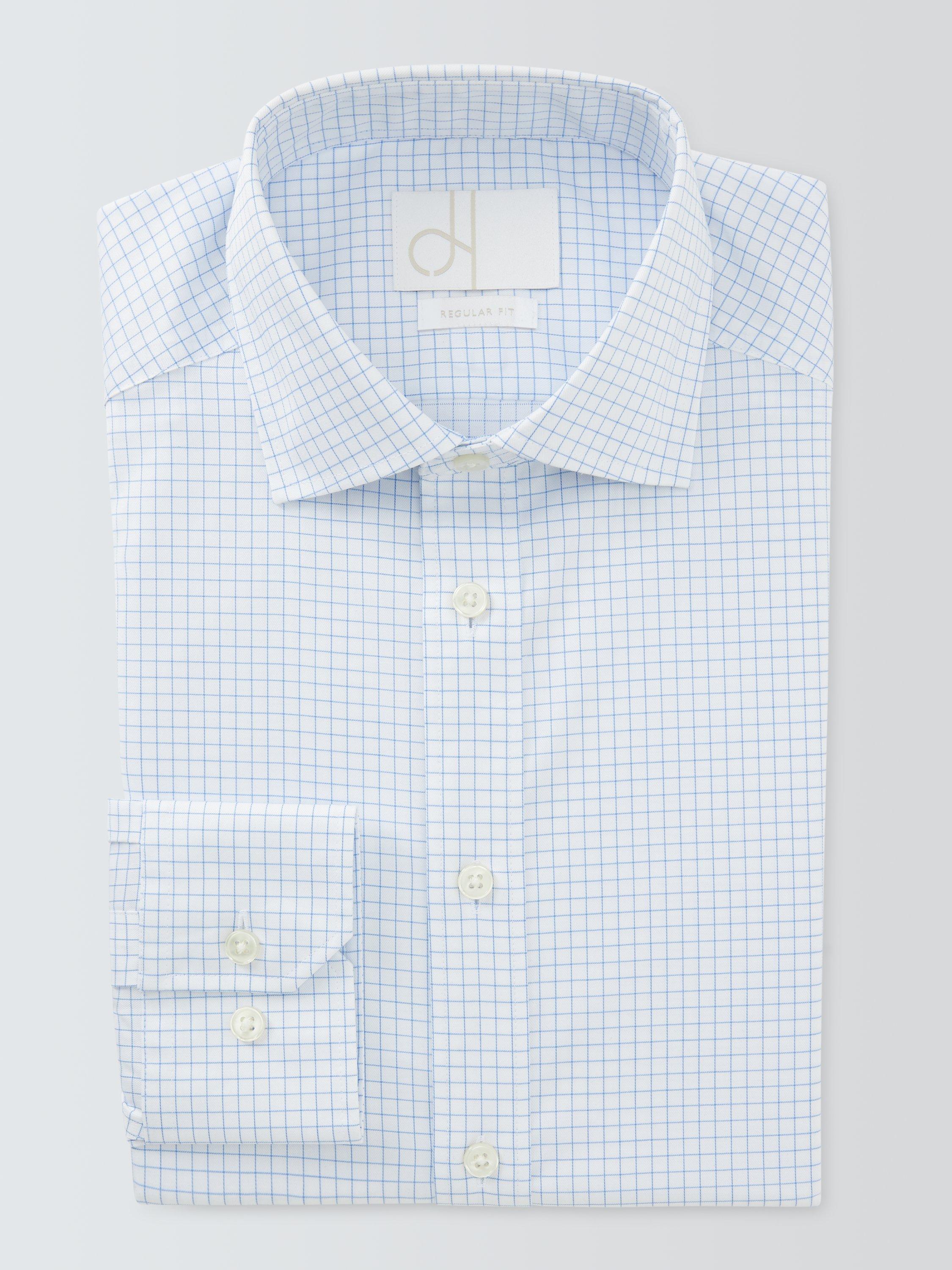 Product image 6 of 8, which shows John Lewis Grid Check Regular Fit Cotton Shirt, White, 15/R