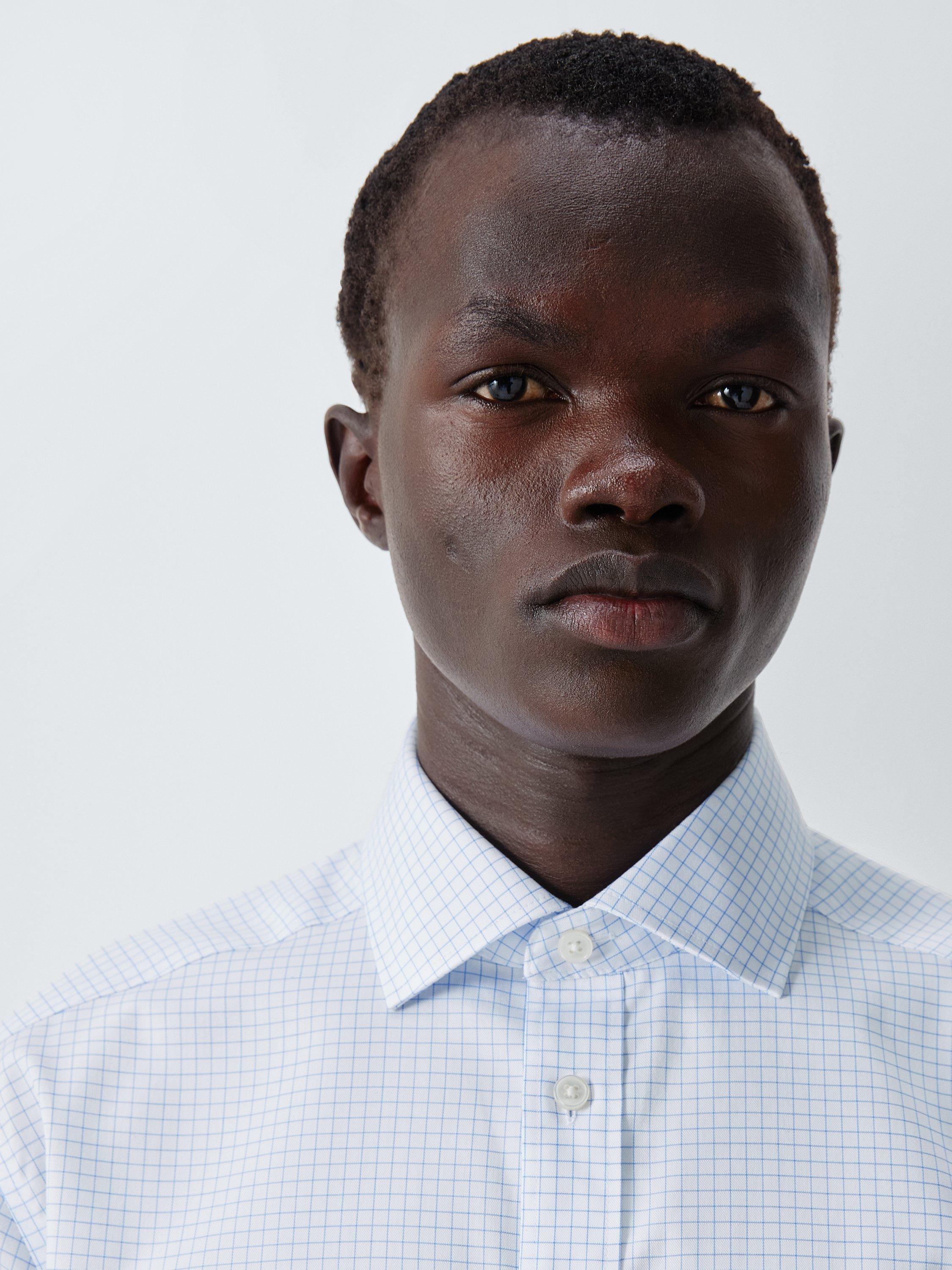 Product image 8 of 8, which shows John Lewis Grid Check Regular Fit Cotton Shirt, White, 15/R