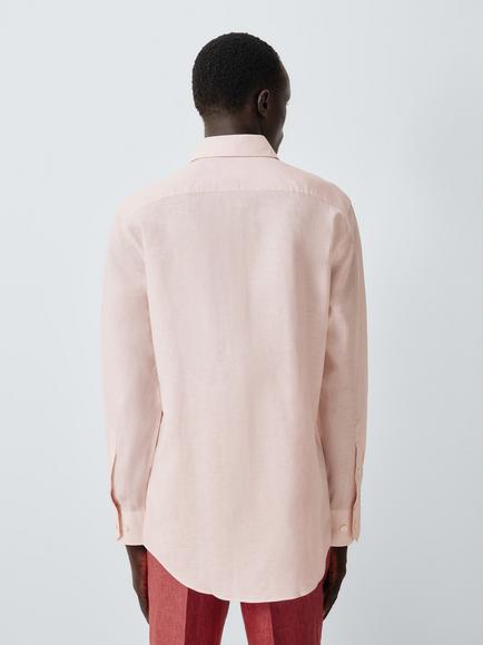 John Lewis Linen Blend Regular Fit Shirt - view 2, Pink