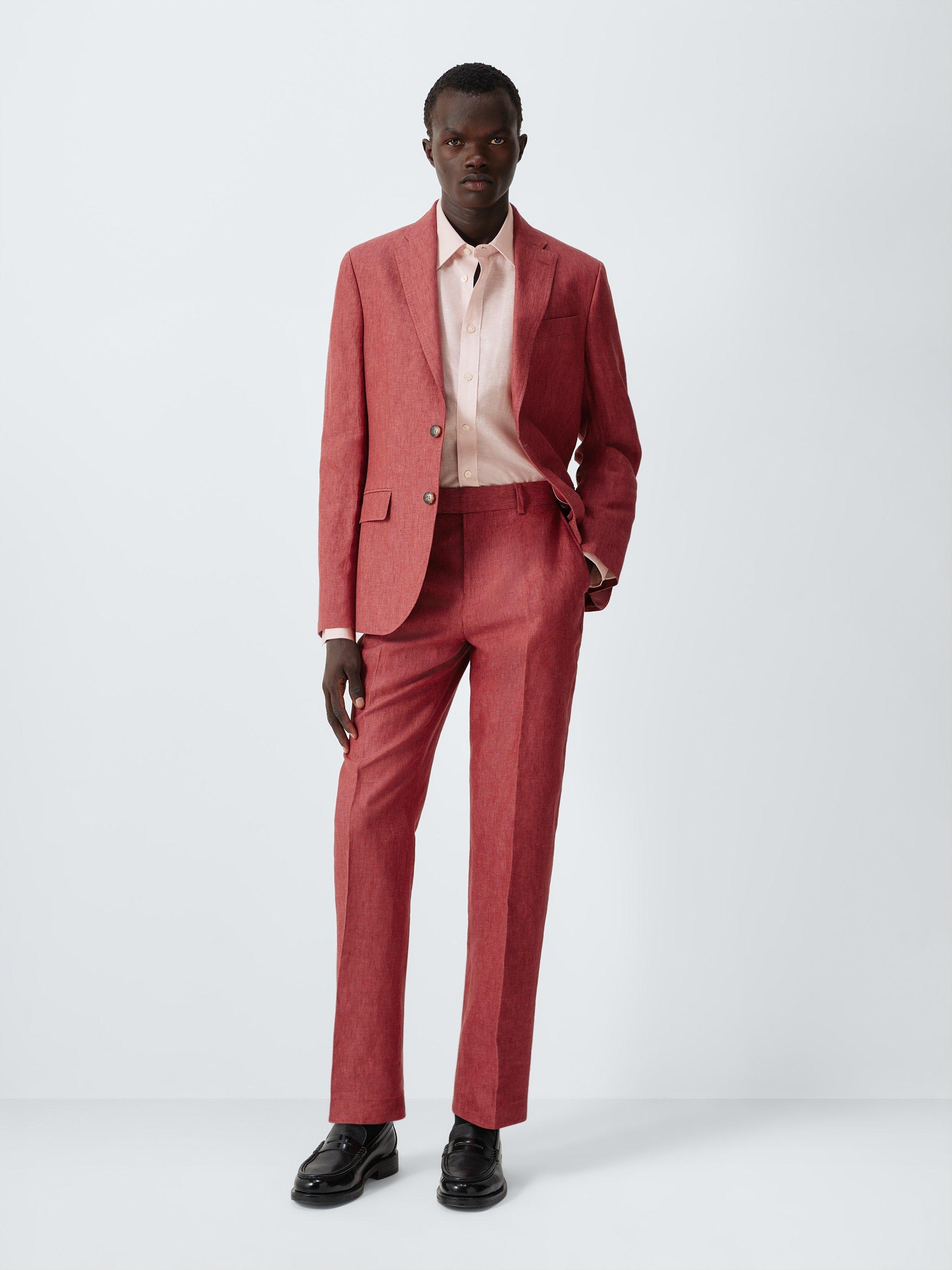 Product image 3 of 8, which shows John Lewis Linen Blend Regular Fit Shirt, Pink, 15/R